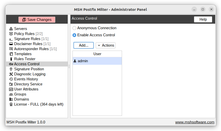 Access Control - add user