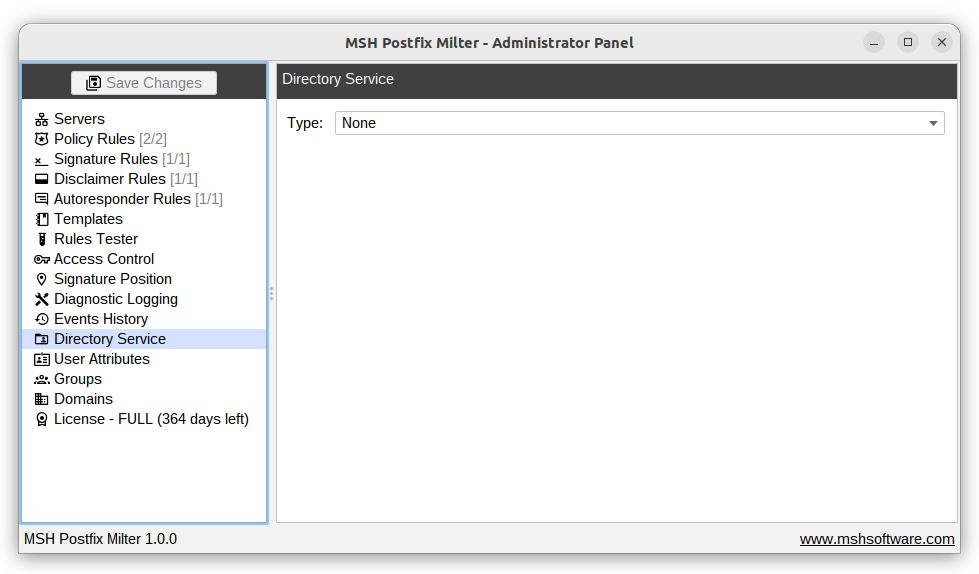 Directory service none