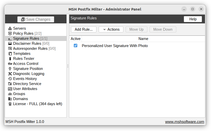 Main application window
