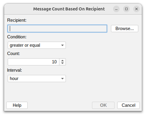 Message counting based on recipient