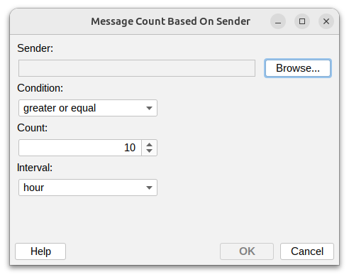 Message counting based on sender