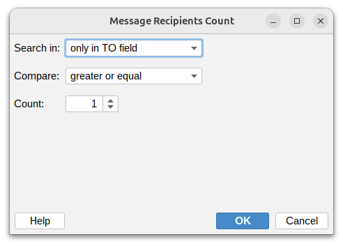 Message recipients count