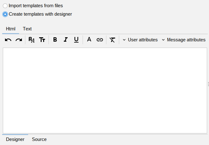 Templates - create with designer