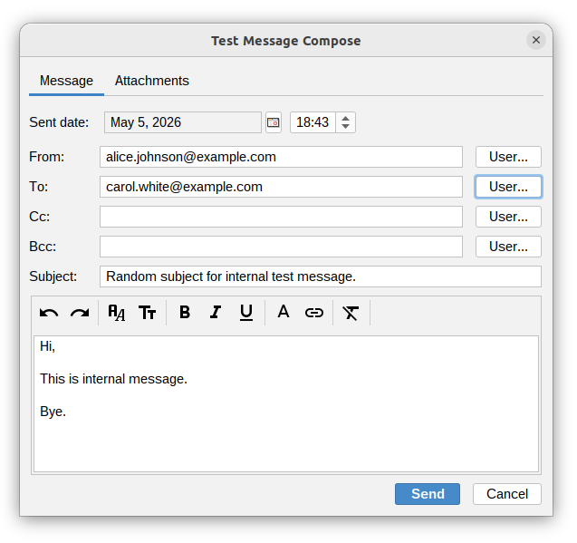 Test message compose